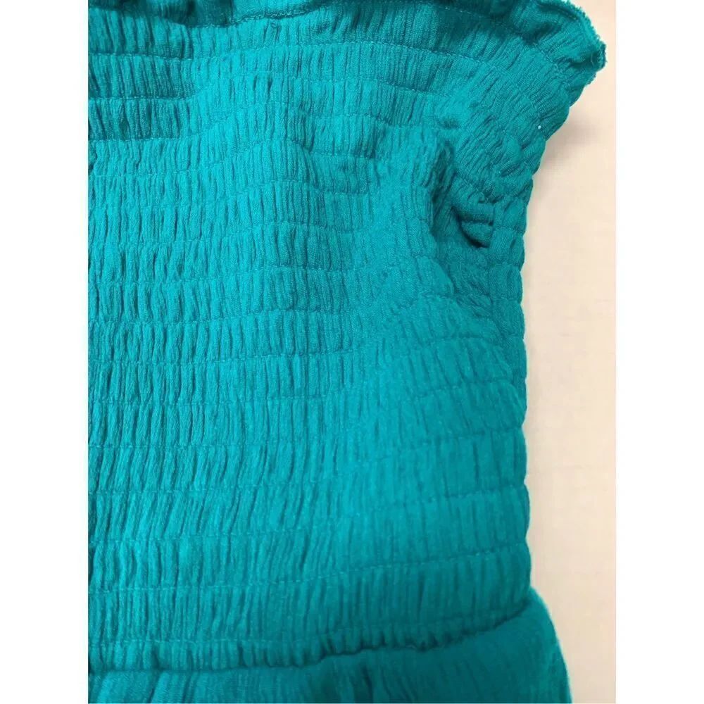 Turquoise Layered Ruffle Maxi Dress - Picture 4 of 6